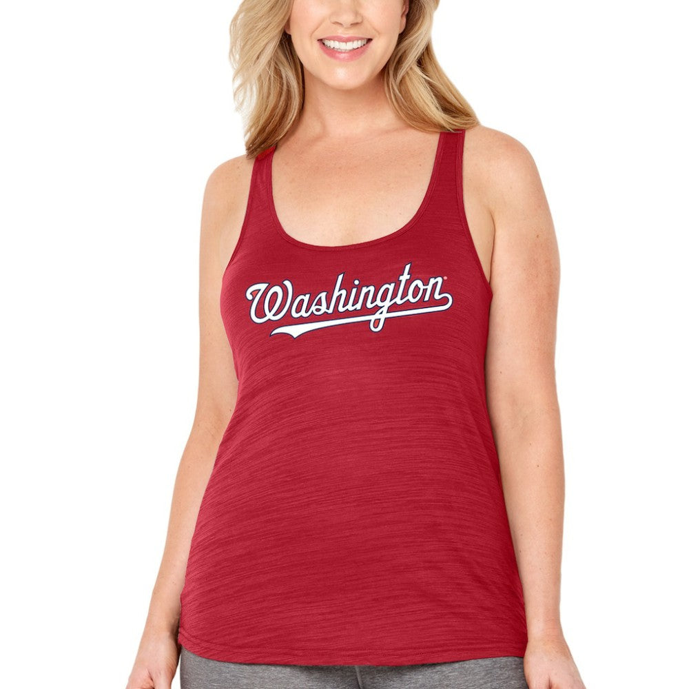 Washington Nationals Soft as a Grape Women's Plus Size Swing for the Fences Racerback Tank Top Red