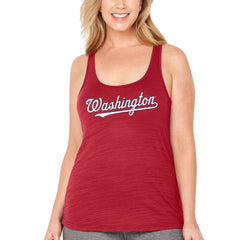 Washington Nationals Soft as a Grape Women's Plus Size Swing for the Fences Racerback Tank Top Red