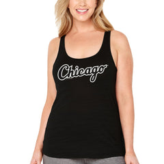 Chicago White Sox Soft as a Grape Women's Plus Size Swing for the Fences Racerback Tank Top Black