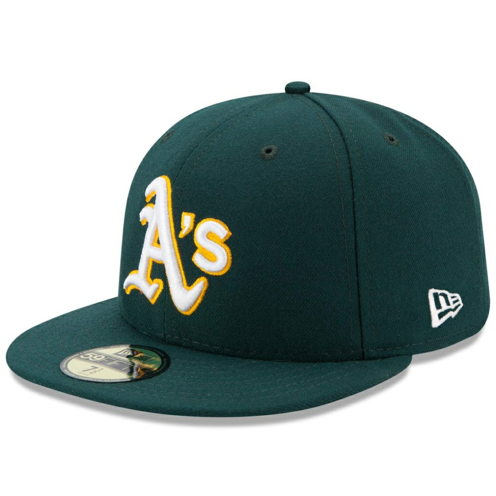 Athletics Road Authentic Collection On Field 59FIFTY Performance Fitted Hat Green