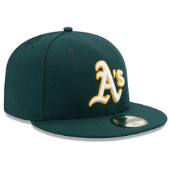 Athletics Road Authentic Collection On Field 59FIFTY Performance Fitted Hat Green