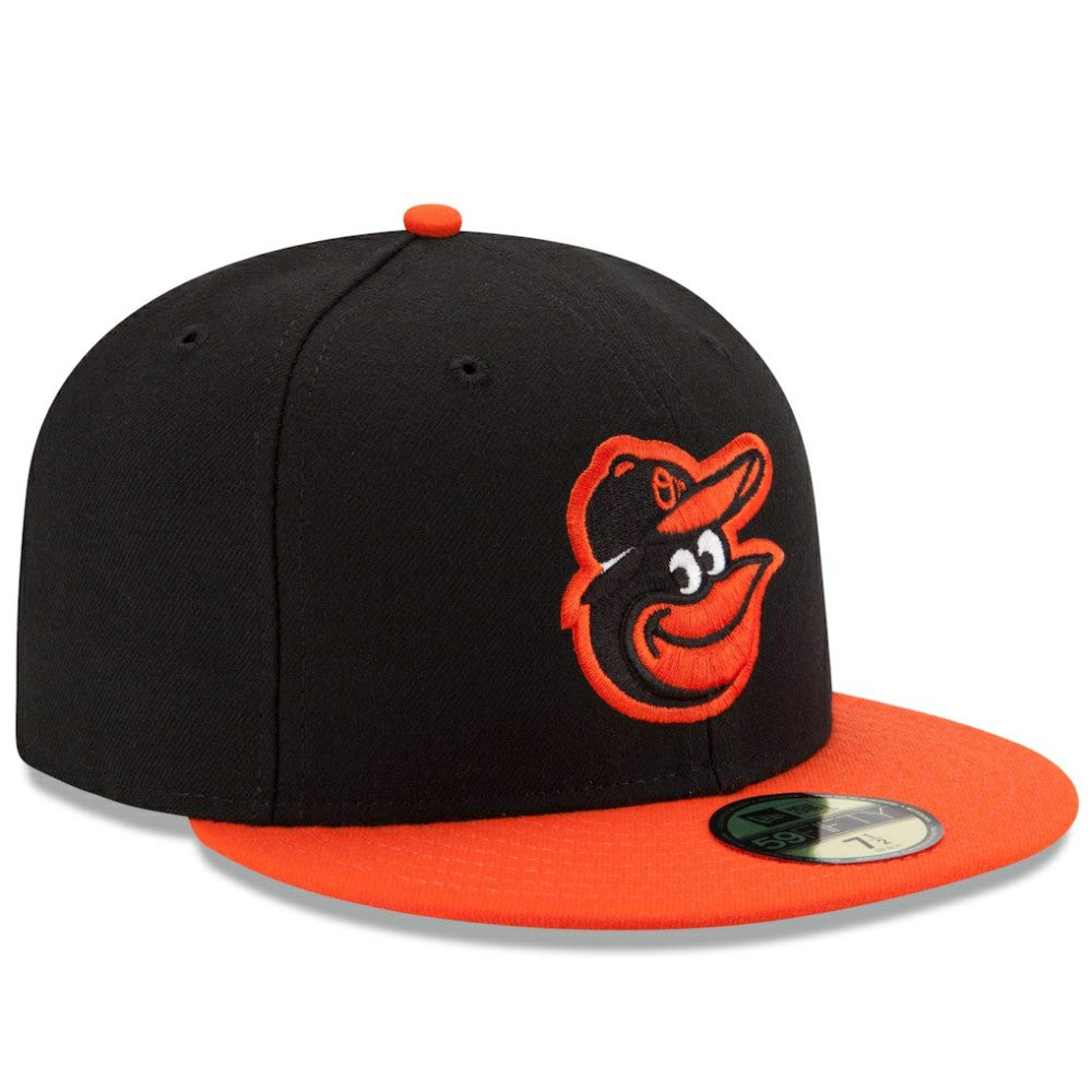 Baltimore Orioles Road Authentic Collection On-Field 59FIFTY Fitted Hat Black/Orange
