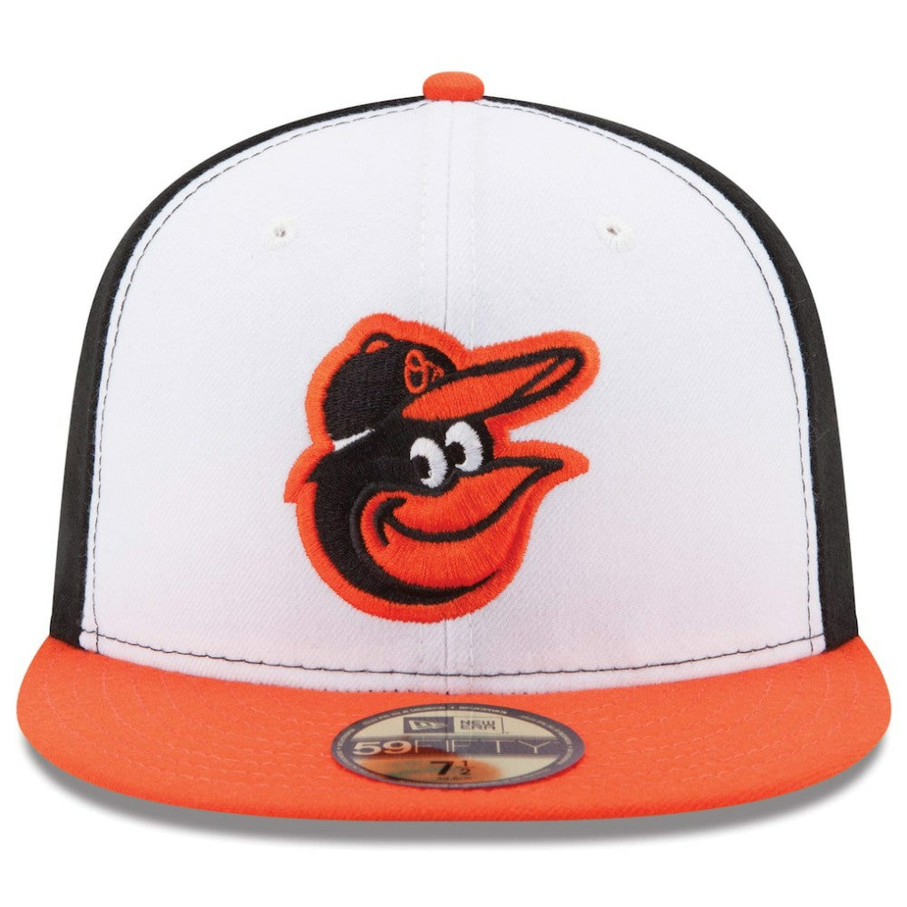 Baltimore Orioles Home Authentic Collection On-Field 59FIFTY Fitted Hat White/Orange