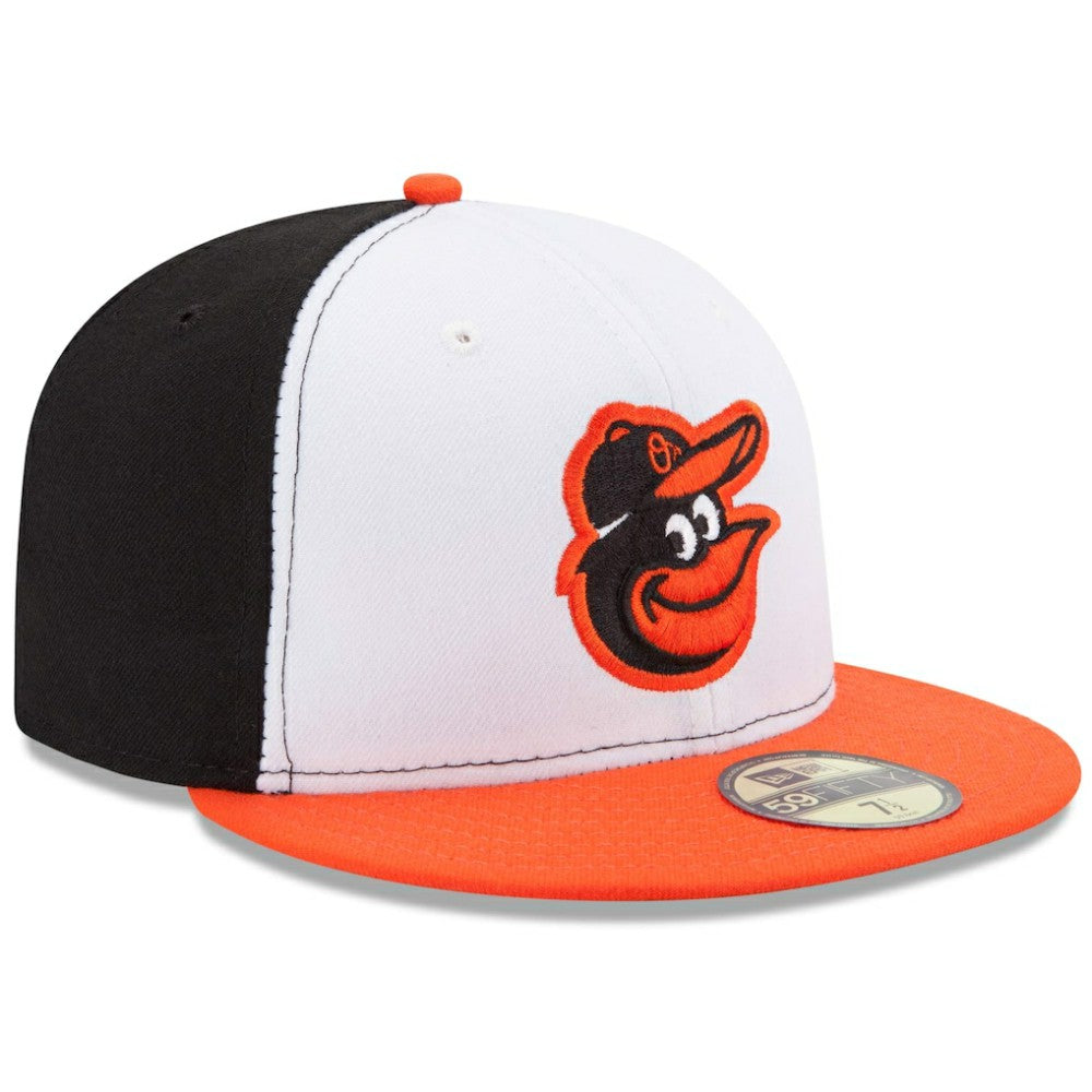 Baltimore Orioles Home Authentic Collection On-Field 59FIFTY Fitted Hat White/Orange