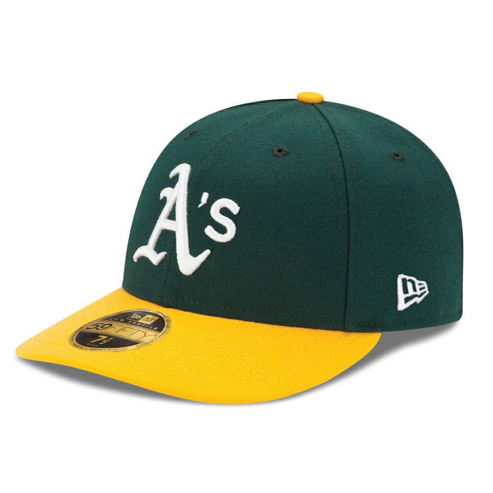 Athletics Home Authentic Collection On-Field Low Profile 59FIFTY Fitted Hat Green/Yellow