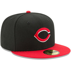 Cincinnati Reds Alternate Authentic Collection On-Field 59FIFTY Fitted Hat Black/Red