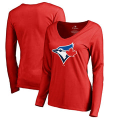 Toronto Blue Jays Women's Logo Long Sleeve T-Shirt Red