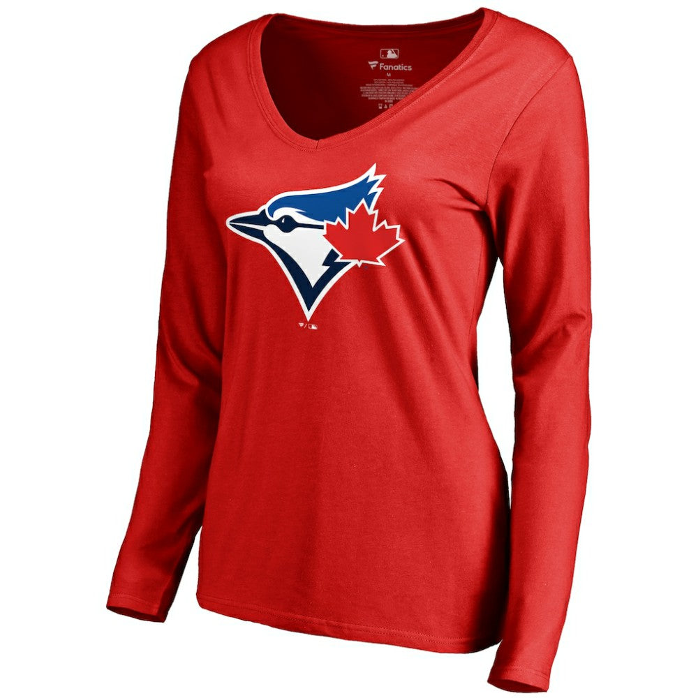 Toronto Blue Jays Women's Logo Long Sleeve T-Shirt Red