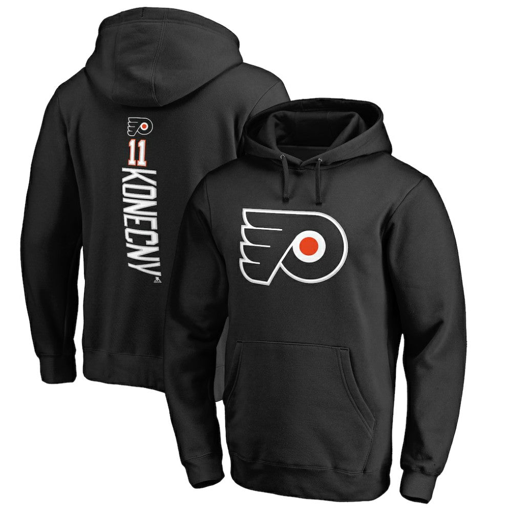 Travis Konecny Philadelphia Flyers Backer Pullover Hoodie - Black Hoodies