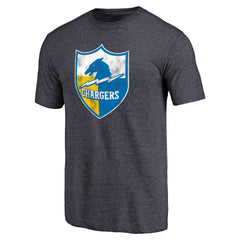 Los Angeles Chargers Throwback Logo Tri-Blend T-Shirt - Navy on sale
