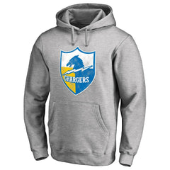 Los Angeles Chargers Throwback Logo Pullover Hoodie - Heather Gray cheap
