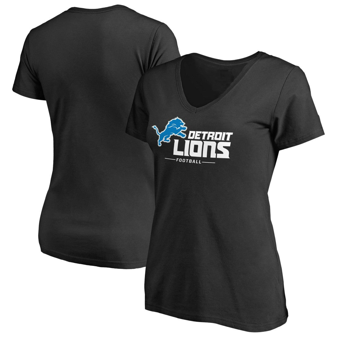 Detroit Lions Women's Team Lockup V-Neck T-Shirt - Black sale