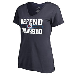 Colorado Avalanche Women's Hometown Collection Defend V-Neck T-Shirt - Navy T-shirts