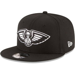 New Orleans Pelicans Black & White Logo 9FIFTY Adjustable Snapback Hat - Black for sale