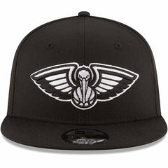 New Orleans Pelicans Black & White Logo 9FIFTY Adjustable Snapback Hat - Black for sale
