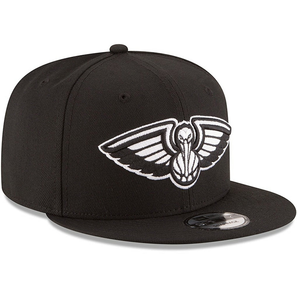 New Orleans Pelicans Black & White Logo 9FIFTY Adjustable Snapback Hat - Black for sale