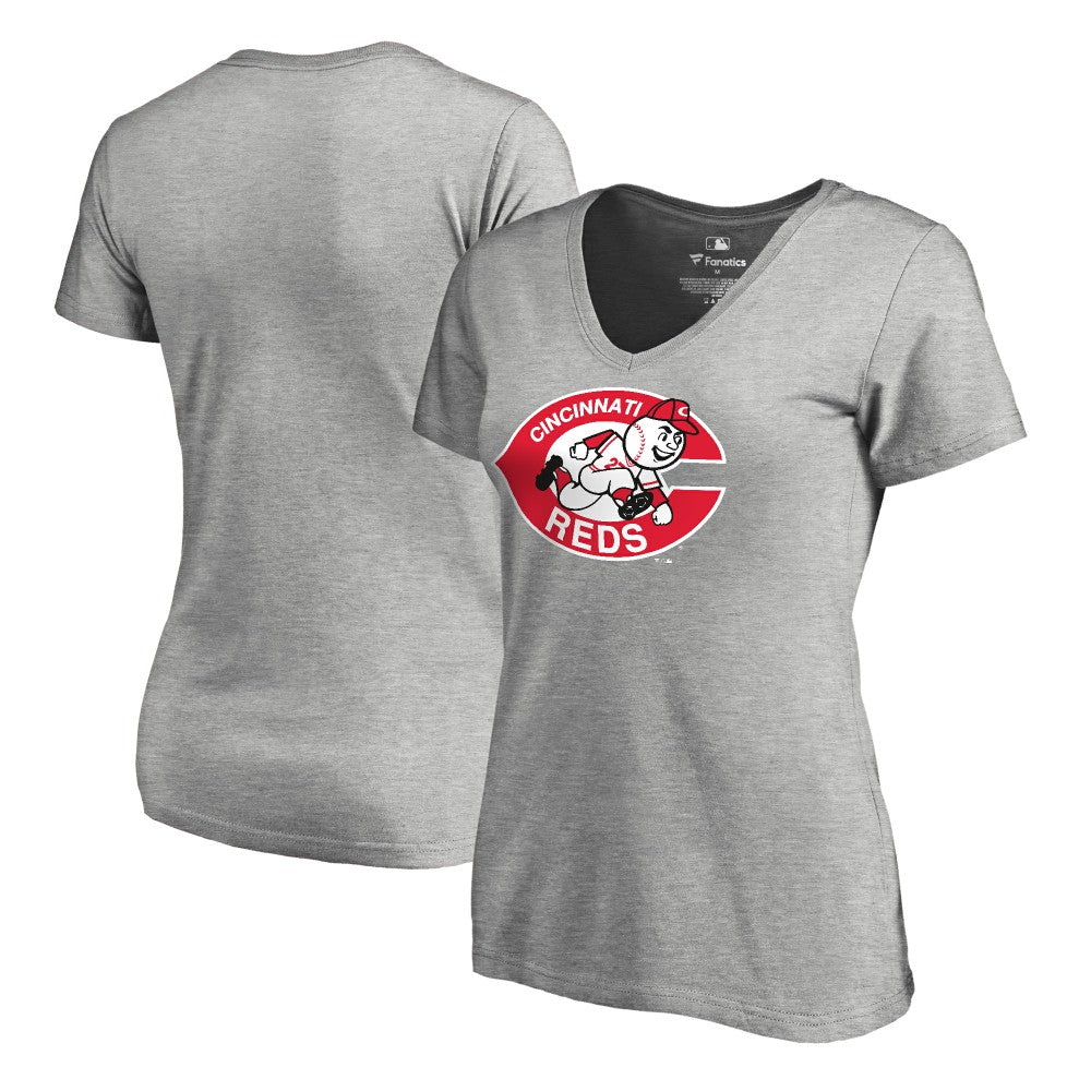 Cincinnati Reds Women's Cooperstown Collection Forbes T-Shirt Ash