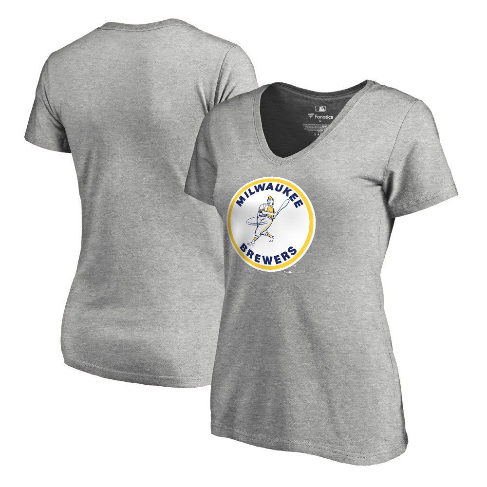 Milwaukee Brewers Women's Cooperstown Collection Forbes T-Shirt Ash