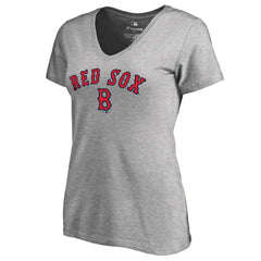Boston Red Sox Women's Core Wahconah V-Neck T-Shirt Heather Gray