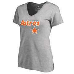 Houston Astros Women's Core Wahconah V-Neck T-Shirt Heather Gray