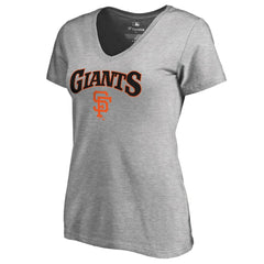 San Francisco Giants Women's Core Wahconah V-Neck T-Shirt Heather Gray