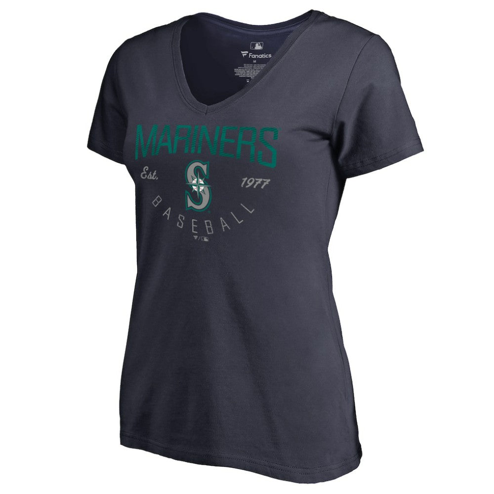 Seattle Mariners Women's Live For It V-Neck T-Shirt Navy