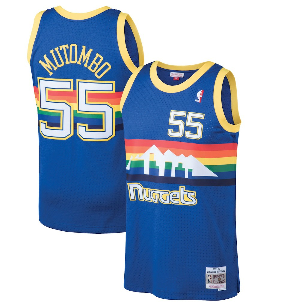 Dikembe Mutombo Denver Nuggets 1991/92 Hardwood Classics Swingman Jersey sale - Blue online