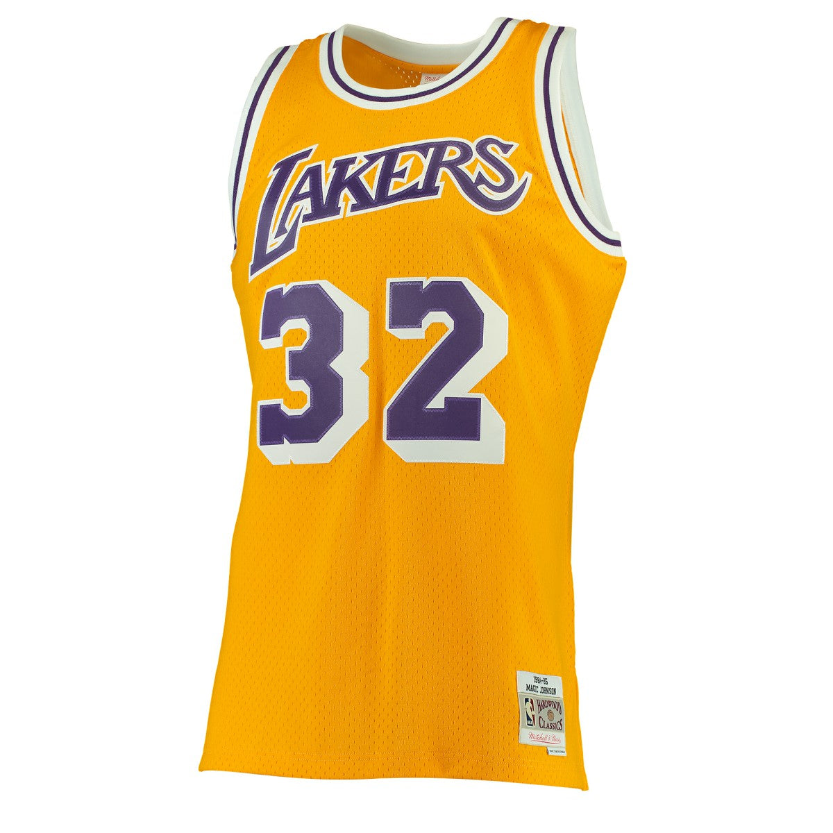 Magic Johnson Los Angeles Lakers 1984/85 Hardwood Classics Swingman Jersey - Gold for sale