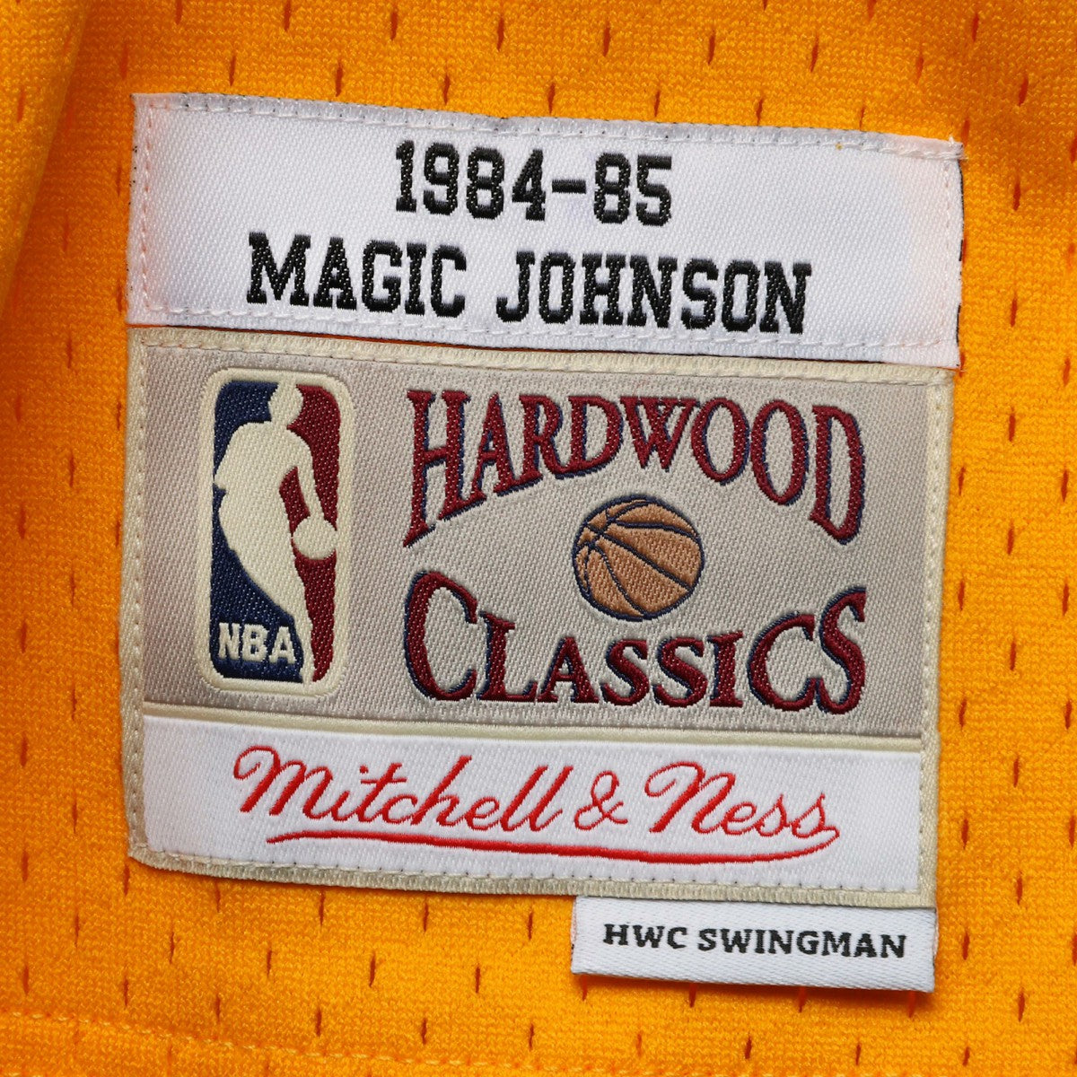 Magic Johnson Los Angeles Lakers 1984/85 Hardwood Classics Swingman Jersey - Gold for sale
