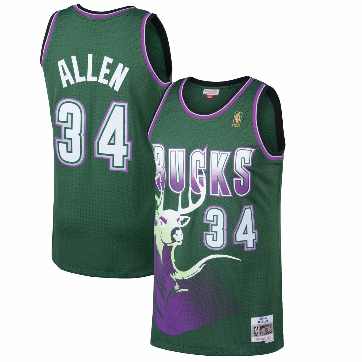 Ray Allen Milwaukee Bucks 1996/97 Hardwood Classics Swingman Jersey - Kelly Green cheap