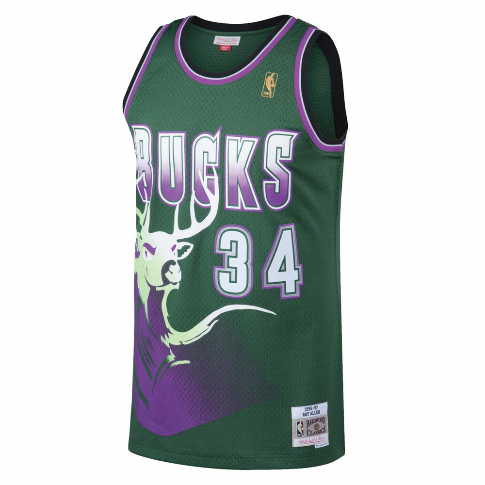 Ray Allen Milwaukee Bucks 1996/97 Hardwood Classics Swingman Jersey - Kelly Green cheap