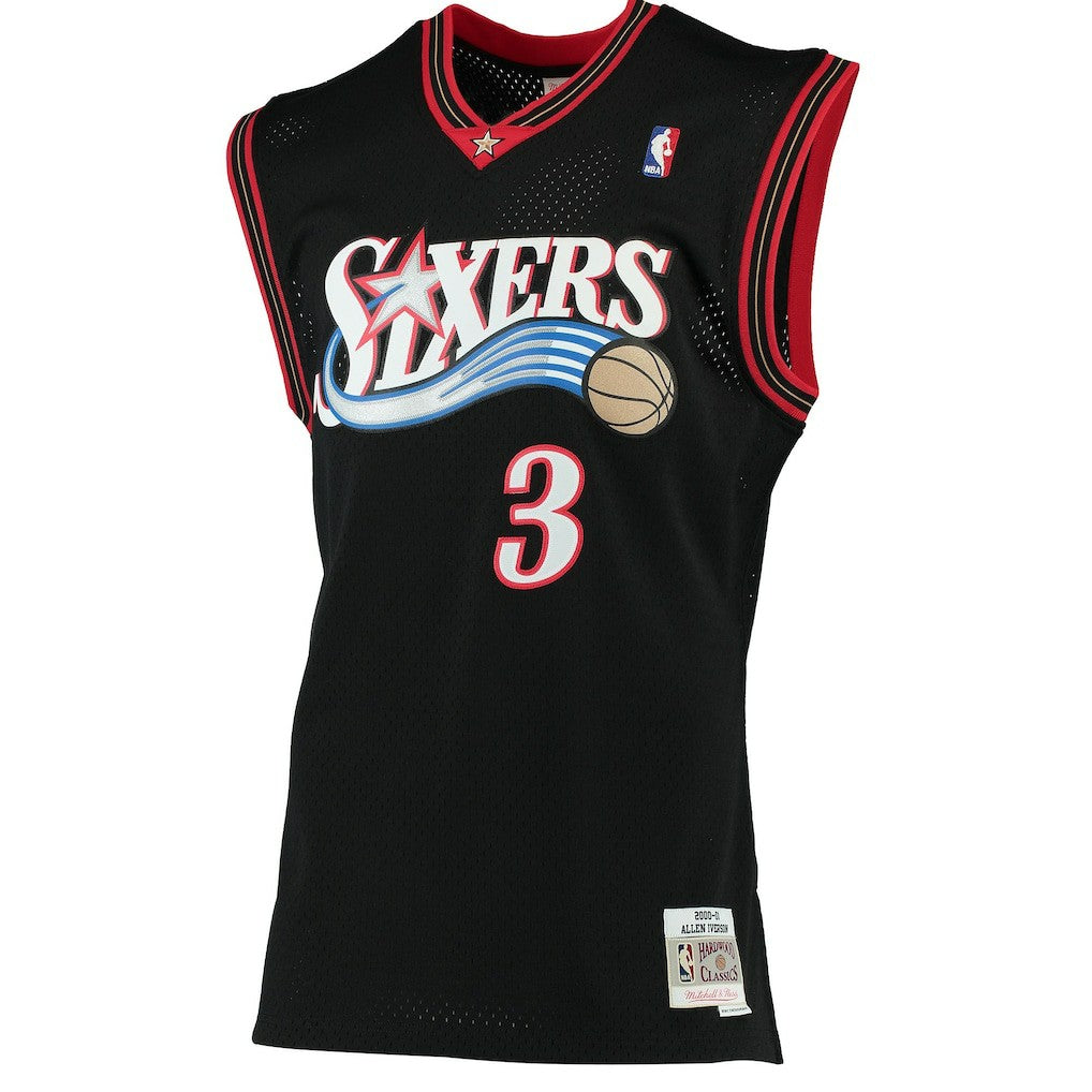 Allen Iverson Philadelphia 76ers 2000/01 Hardwood Classics Swingman Jersey sale - Black sale