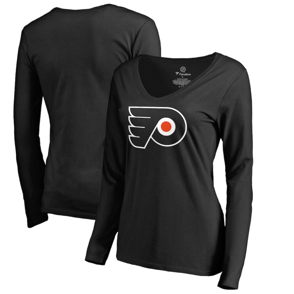 Philadelphia Flyers Women's Primary Logo Long Sleeve T-Shirt - Black T-shirts