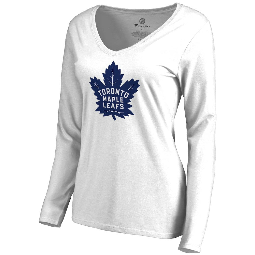 Toronto Maple Leafs Women's Primary Logo Long Sleeve T-Shirt - White T-shirts