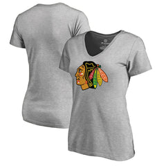 Chicago Blackhawks Women's Primary Logo T-Shirt - Ash T-shirts