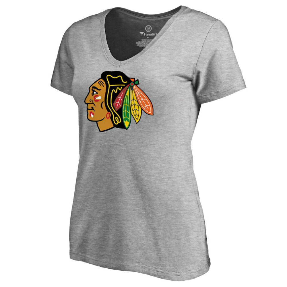 Chicago Blackhawks Women's Primary Logo T-Shirt - Ash T-shirts