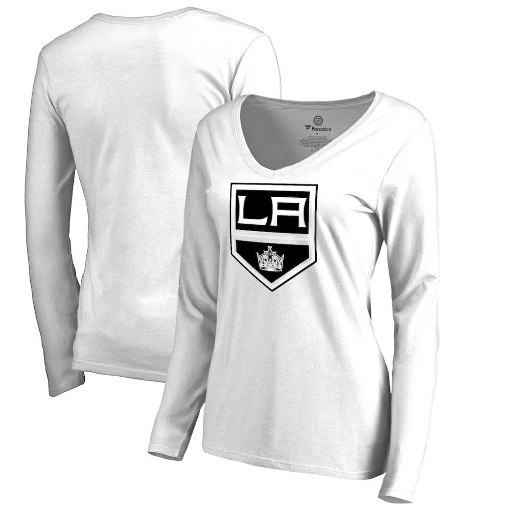 Los Angeles Kings Women's Primary Team Logo Long Sleeve T-Shirt - White T-shirts