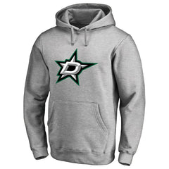 Dallas Stars Primary Team Logo Fleece Fitted Pullover Hoodie - Heather Gray Hoodies