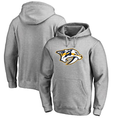 Nashville Predators Primary Team Logo Fleece Fitted Pullover Hoodie - Heather Gray Hoodies