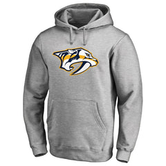 Nashville Predators Primary Team Logo Fleece Fitted Pullover Hoodie - Heather Gray Hoodies