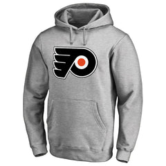 Philadelphia Flyers Primary Team Logo Fleece Fitted Pullover Hoodie - Heather Gray Hoodies