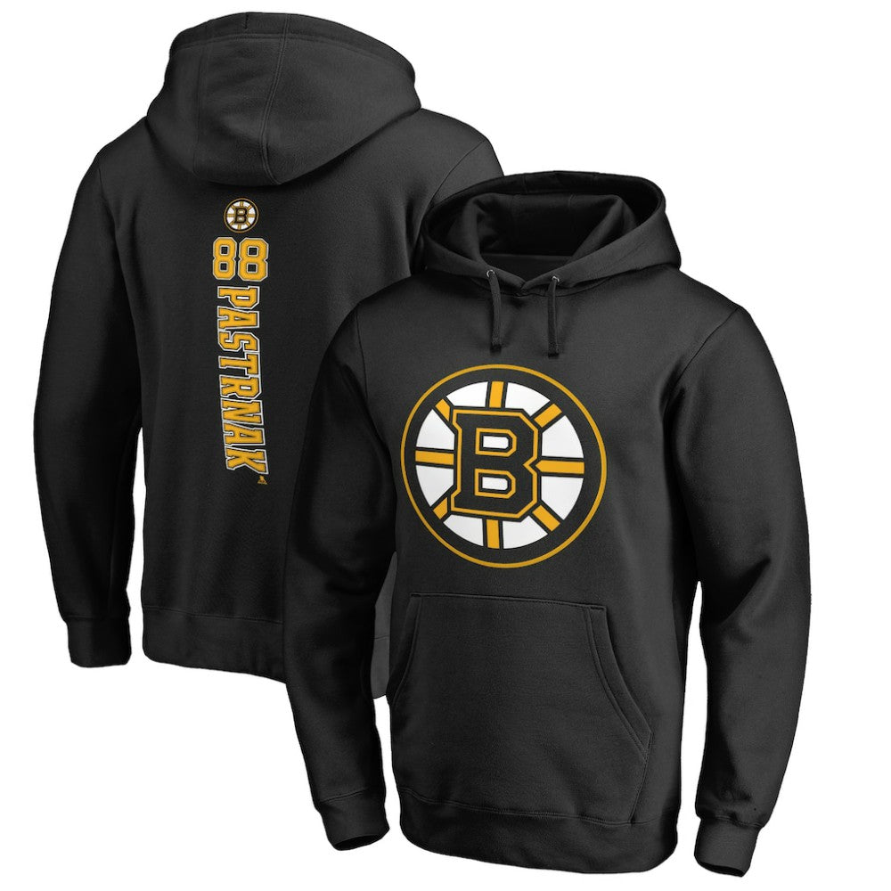 David Pastrnak Boston Bruins Backer Pullover Hoodie - Black Hoodies