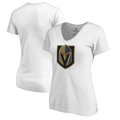 Vegas Golden Knights Women's Alternate Primary Logo V-Neck T-Shirt - White T-shirts