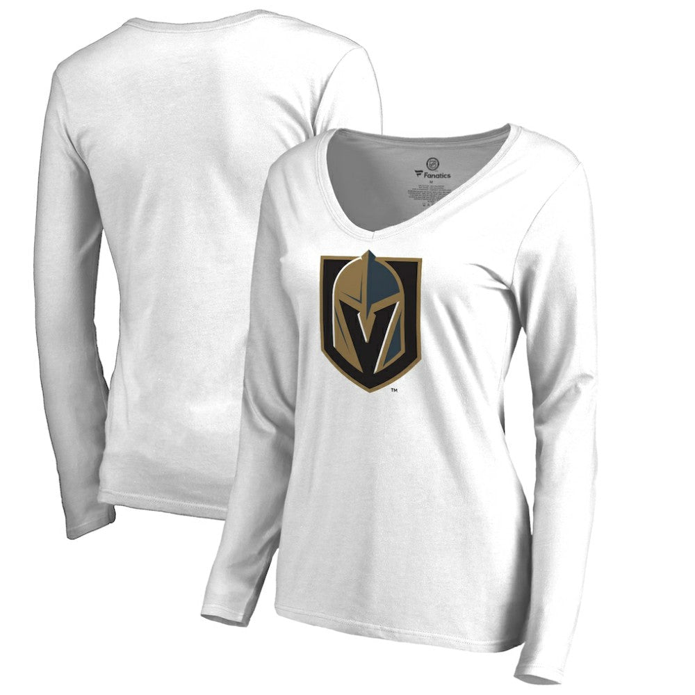 Vegas Golden Knights Women's Primary Team Logo Long Sleeve T-Shirt - White T-shirts