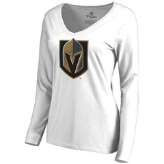 Vegas Golden Knights Women's Primary Team Logo Long Sleeve T-Shirt - White T-shirts