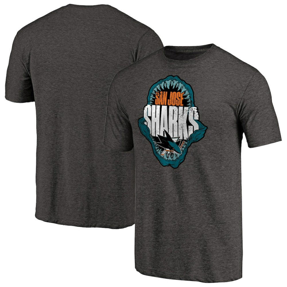 San Jose Sharks Hometown Collection Chomp Tri-Blend T-Shirt - Black T-shirts