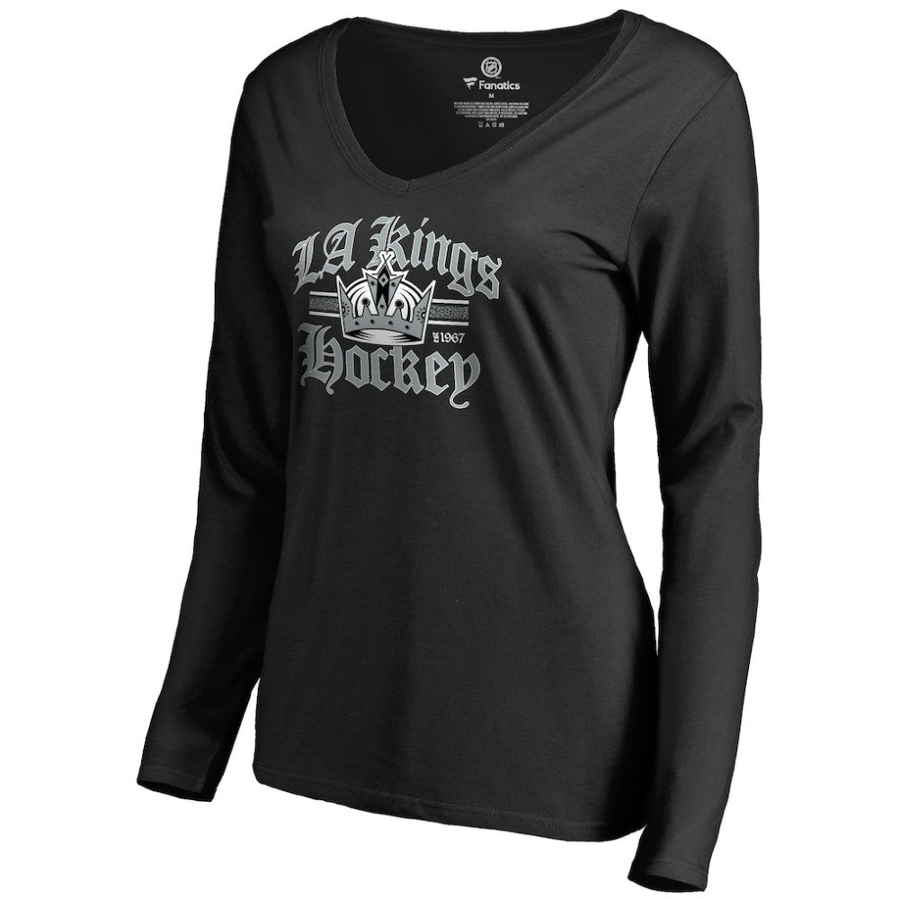 Los Angeles Kings Women's Hometown Collection The Crown Long Sleeve T-Shirt - Black T-shirts