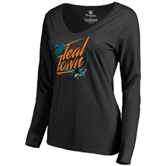 San Jose Sharks Women's Hometown Collection City of Teal Long Sleeve T-Shirt - Black T-shirts