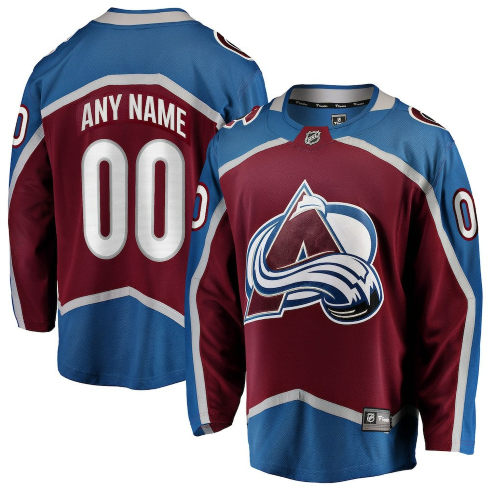 Colorado Avalanche Fanatics Home Breakaway Custom Jersey - Maroon Jerseys