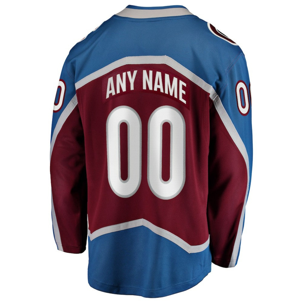 Colorado Avalanche Fanatics Home Breakaway Custom Jersey - Maroon Jerseys